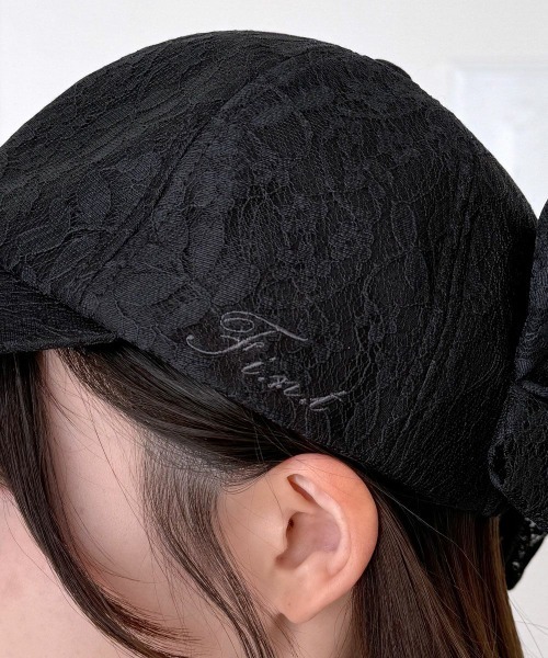 F i.n.t（フィント）の「総レースバックリボンキャップ（キャップ・レディース・ブラック/オフホワイト・FREE）」の7枚目の写真