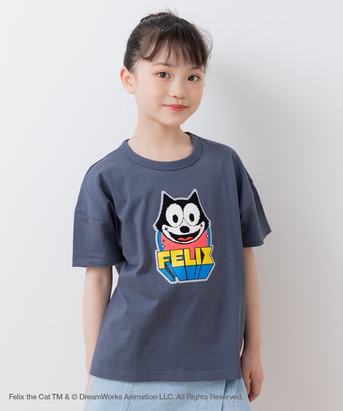 THE FELiX(フェリクス)の「〈フィリックス・ザ・キャット〉半袖Tシャツ(Tシャツ/カットソー・キッズ・ミント/オートミール/ホワイト/チャコールグレー・80cm/140cm/130cm/120cm/110cm/100cm/90㎝)」の2枚目の写真