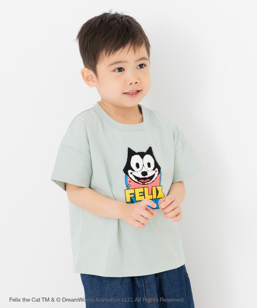 THE FELiX(フェリクス)の「〈フィリックス・ザ・キャット〉半袖Tシャツ(Tシャツ/カットソー・キッズ・ミント/オートミール/ホワイト/チャコールグレー・80cm/140cm/130cm/120cm/110cm/100cm/90㎝)」の4枚目の写真