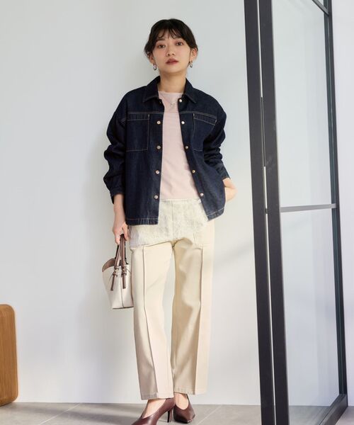 COHINA(コヒナ)の「シアーベロアボートネックトップス 【低身長・小柄女性】(Tシャツ/カットソー・レディース・ピンク/ホワイト/ブラック・ONE SIZE)」の10枚目の写真