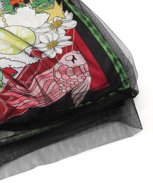 ScoLar（スカラー）の「161626：レトロスカーフ柄チュール重ねブルゾン（ブルゾン・レディース・パープル/ブラック・M）」の16枚目の写真