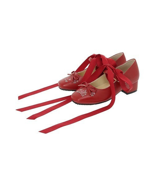 F i.n.t（フィント）の「リボン付き小花刺繍バレエパンプス（パンプス・レディース・アイボリー/レッド・L/M/S）」の21枚目の写真