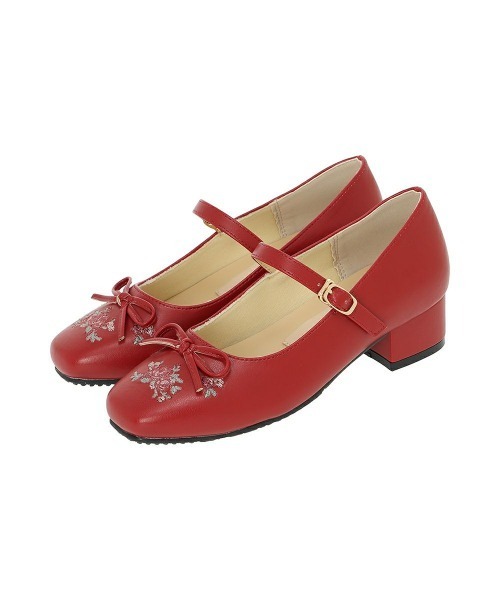 F i.n.t（フィント）の「リボン付き小花刺繍バレエパンプス（パンプス・レディース・アイボリー/レッド・L/M/S）」の22枚目の写真