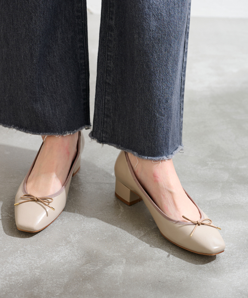 LE TALON（ルタロン）の「《追加》3.5cmスクエアバレエパンプス（パンプス・レディース・レッド/ブラックミックス/ベージュ・24.5cm/22.5cm/22cm/24cm/25cm/23.5cm/23cm）」の12枚目の写真