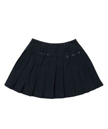 SEQUENZ（シークエンズ）の「【sqnz(エスキュンズ)】sqnz eyelet pleats skirt / ミニ スカート パンツ プリーツ 刺繍 レースアップ レディース【レイヤード着用可能】（スカート）」