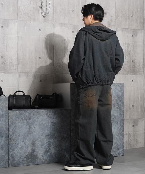 1111clothing(ワンフォークロージング)の「【セットアップ可能】12oz デニムカーブパンツ / 12oz Denim Curve Pants(デニムパンツ・メンズ・カモフラージュ/ネイビー/ブラック/ブルー・L/XL/M)」の10枚目の写真
