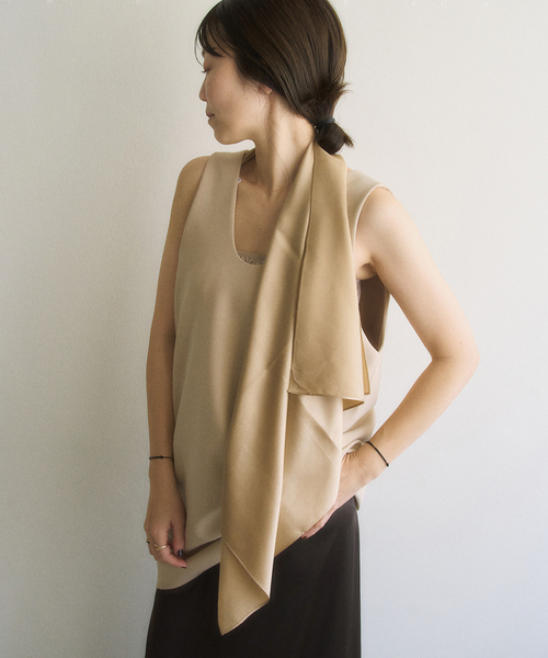 plage（プラージュ）の「《一部カラー新宿店・WEB限定》MY_silk satin スカーフ（バンダナ/スカーフ・レディース・ブラック・FREE）」の8枚目の写真