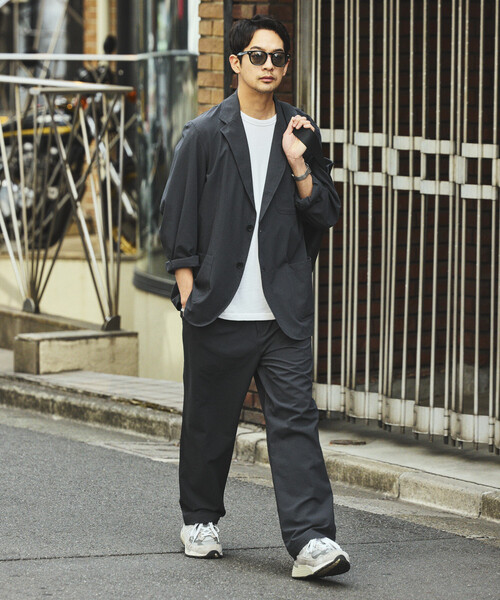 FREAK'S STORE(フリークスストア)の「SOLOTEX シアサッカー 2Bジャケット セットアップ/イージーパンツ テーラードジャケット(セットアップ・メンズ・チャコールグレー/ブラック/ネイビー/オリーブ・SMALL/X-LARGE/LARGE/MEDIUM)」の9枚目の写真