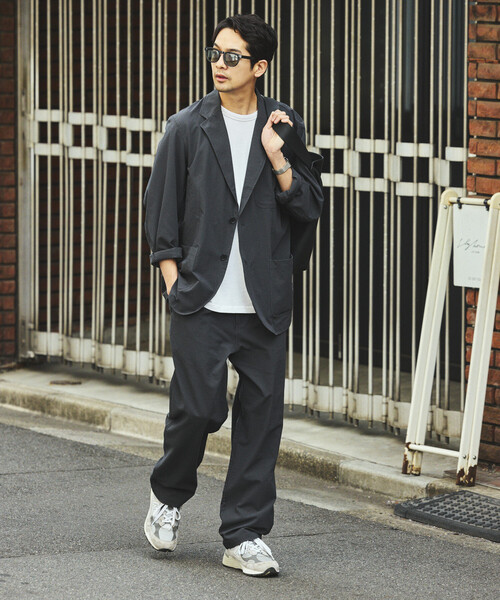 FREAK'S STORE(フリークスストア)の「SOLOTEX シアサッカー 2Bジャケット セットアップ/イージーパンツ テーラードジャケット(セットアップ・メンズ・チャコールグレー/ブラック/ネイビー/オリーブ・SMALL/X-LARGE/LARGE/MEDIUM)」の10枚目の写真