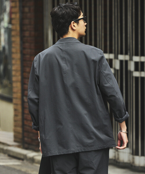 FREAK'S STORE(フリークスストア)の「SOLOTEX シアサッカー 2Bジャケット セットアップ/イージーパンツ テーラードジャケット(セットアップ・メンズ・チャコールグレー/ブラック/ネイビー/オリーブ・SMALL/X-LARGE/LARGE/MEDIUM)」の18枚目の写真