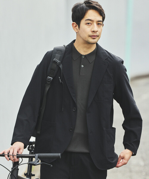 FREAK'S STORE(フリークスストア)の「シアサッカー 2Bジャケット セットアップ Fabric by SOLOTEX(R)/イージーパンツ テーラードジャケット(セットアップ・メンズ・チャコールグレー/ブラック/ネイビー/オリーブ・SMALL/X-LARGE/LARGE/MEDIUM)」の19枚目の写真