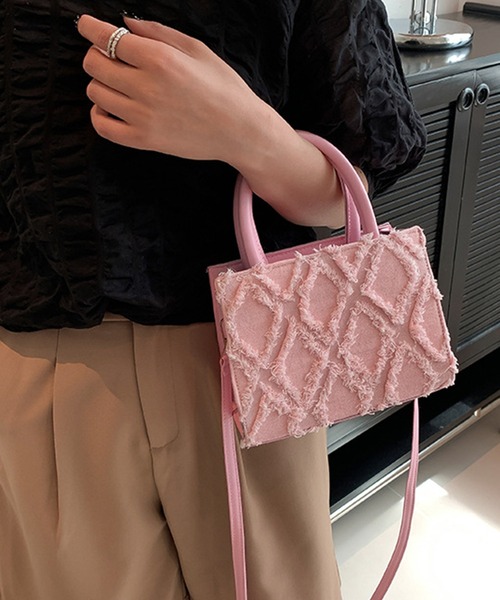 Lace Ladies(レースレディース)の「2way 異素材 デニム フリンジ スクエア バッグ(ハンドバッグ・レディース・ピンク/ブルー/ブラック・FREE)」の20枚目の写真