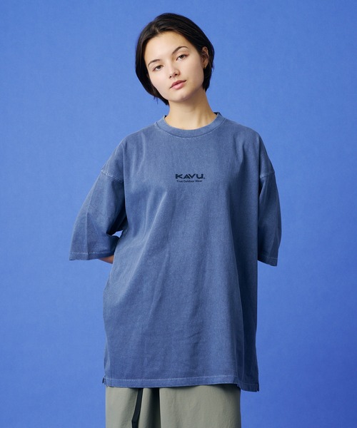 KAVU(カブー)の「KAVU/カブー Good Time Tee ( pigment)/グッドタイム Tシャツ(Tシャツ/カットソー・メンズ・ナチュラル/ブラック/ネイビー・MEDIUM/LARGE/X-LARGE)」の1枚目の写真