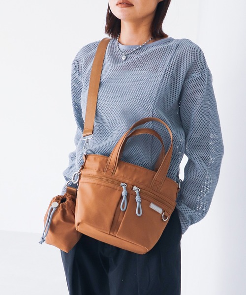 COLDE （コルデ）の「ボトルホルダーポーチ付き2wayトートバッグ（トートバッグ・レディース・ブラウン/ブラック・FREE）」の2枚目の写真