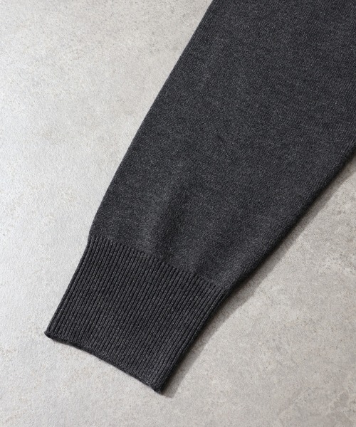 welise(ウェライズ)の「【welise/ウェライズ】ベーシックスムースニット ショート丈長袖ポロシャツ(ポロシャツ・メンズ・チャコールグレー/ブラック/アイボリー/ダークブルー/ホワイト/ワイン・L/M/S)」の20枚目の写真