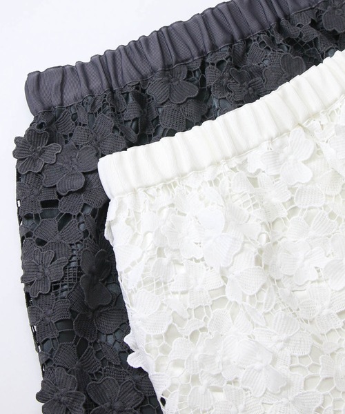 Gready Brilliant(グレディブリリアン)の「3Dレースタイトスカート(スカート・レディース・チャコールグレー/オフホワイト・38)」の10枚目の写真