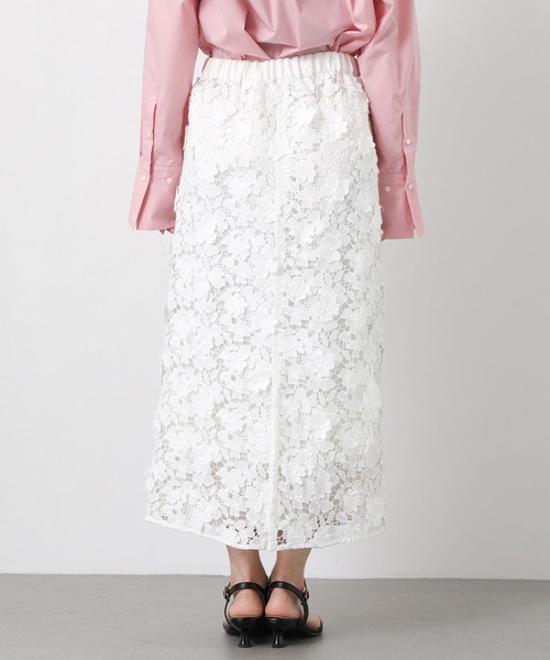 Gready Brilliant(グレディブリリアン)の「3Dレースタイトスカート(スカート・レディース・チャコールグレー/オフホワイト・38)」の6枚目の写真