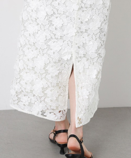 Gready Brilliant(グレディブリリアン)の「3Dレースタイトスカート(スカート・レディース・チャコールグレー/オフホワイト・38)」の8枚目の写真