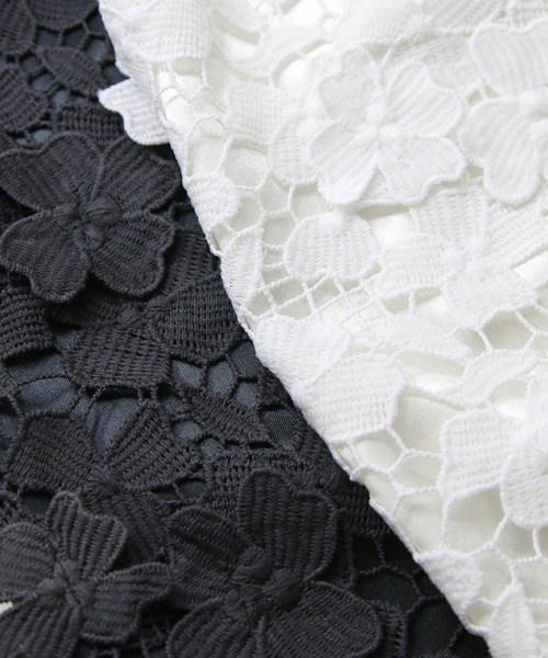 Gready Brilliant(グレディブリリアン)の「3Dレースタイトスカート(スカート・レディース・チャコールグレー/オフホワイト・38)」の9枚目の写真