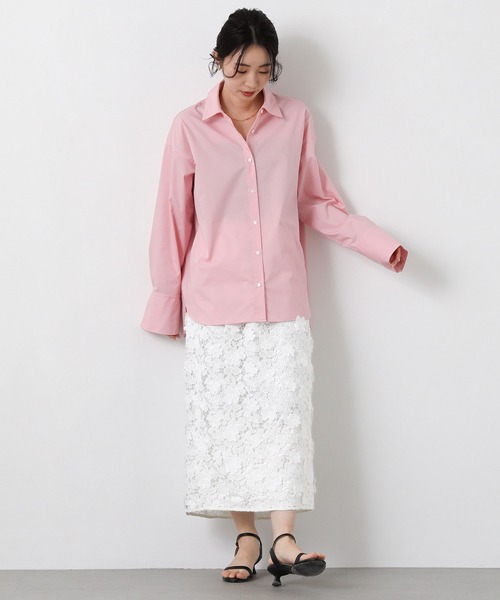 Gready Brilliant(グレディブリリアン)の「3Dレースタイトスカート(スカート・レディース・チャコールグレー/オフホワイト・38)」の15枚目の写真