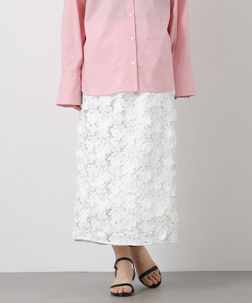 Gready Brilliant(グレディブリリアン)の「3Dレースタイトスカート(スカート・レディース・チャコールグレー/オフホワイト・38)」の16枚目の写真