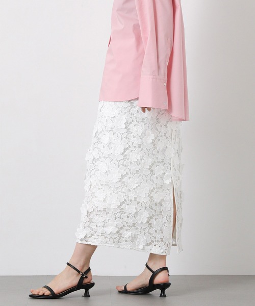 Gready Brilliant(グレディブリリアン)の「3Dレースタイトスカート(スカート・レディース・チャコールグレー/オフホワイト・38)」の17枚目の写真