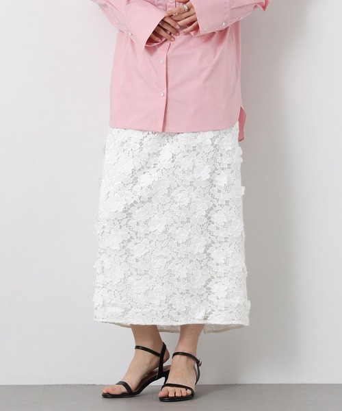 Gready Brilliant(グレディブリリアン)の「3Dレースタイトスカート(スカート・レディース・チャコールグレー/オフホワイト・38)」の19枚目の写真