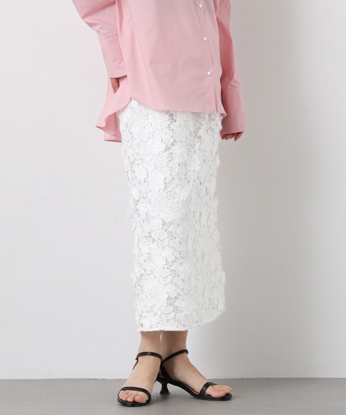 Gready Brilliant(グレディブリリアン)の「3Dレースタイトスカート(スカート・レディース・チャコールグレー/オフホワイト・38)」の20枚目の写真