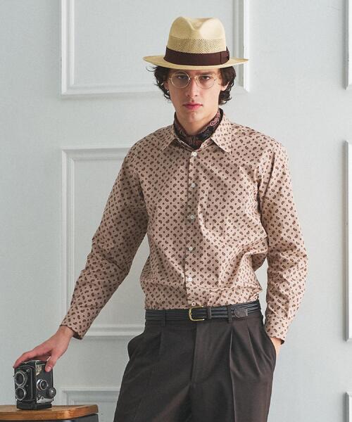 TAKEO KIKUCHI(タケオキクチ)の「【BOWLER HAT LABEL】小紋ペイズリープリント 長袖シャツ(シャツ/ブラウス・メンズ・ベージュ系/ブルー系その他2・02/03/04)」の1枚目の写真