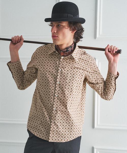 TAKEO KIKUCHI(タケオキクチ)の「【BOWLER HAT LABEL】小紋ペイズリープリント 長袖シャツ(シャツ/ブラウス・メンズ・ベージュ系/ブルー系その他2・02/03/04)」の9枚目の写真
