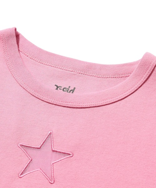 X-girl(エックスガール)の「SHEER STAR S/S BABY TEE(Tシャツ/カットソー・レディース・ブラック/ホワイト/ピンク・ONE SIZE)」の15枚目の写真