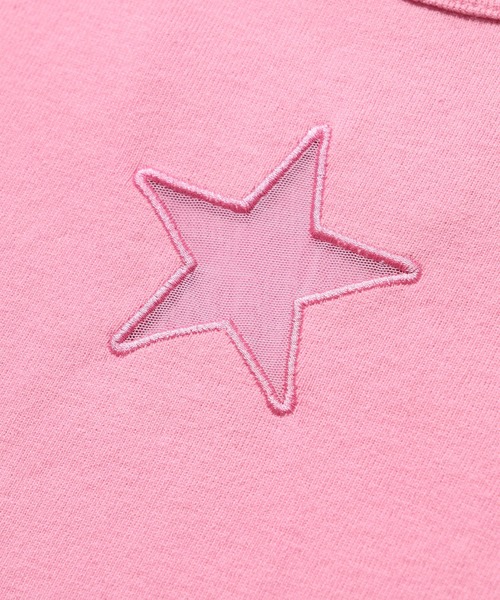 X-girl(エックスガール)の「SHEER STAR S/S BABY TEE(Tシャツ/カットソー・レディース・ブラック/ホワイト/ピンク・ONE SIZE)」の16枚目の写真