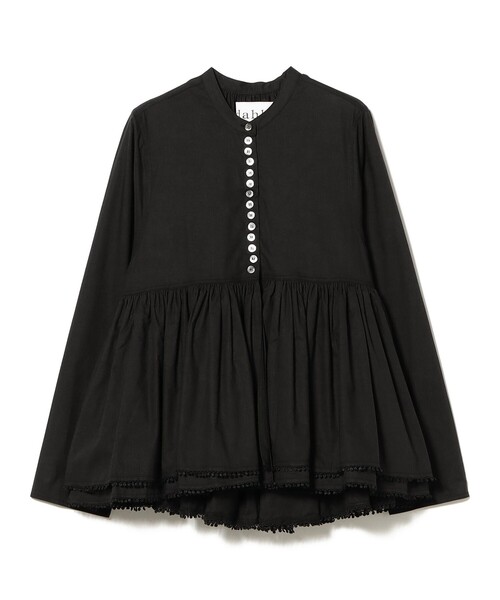 fennica（フェニカ）の「dahl'ia / ボタン ギャザー ボリューム ブラウス（シャツ/ブラウス・レディース・ホワイト/ブラック・ONE SIZE）」の2枚目の写真