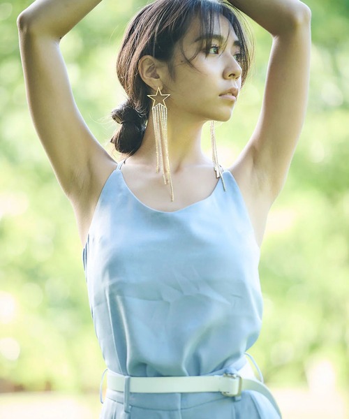 mikomori(ミコモリ)の「SATIN CAMISOLE(キャミソール・レディース・ダークベージュ/ライトブルー・FREE)」の2枚目の写真