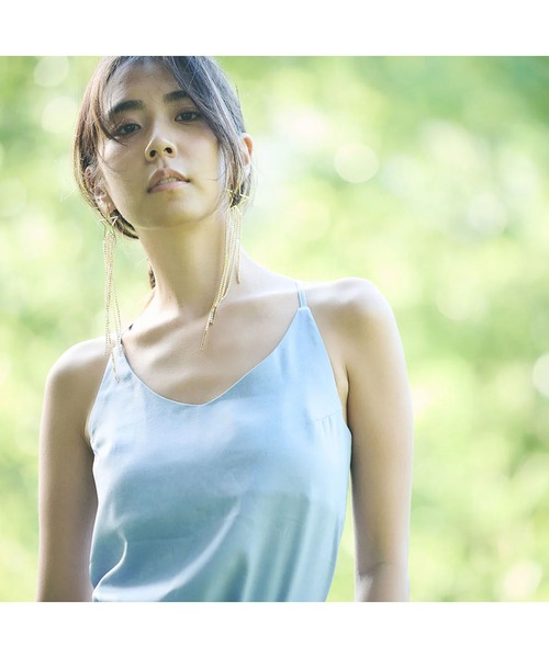 mikomori(ミコモリ)の「SATIN CAMISOLE(キャミソール・レディース・ダークベージュ/ライトブルー・FREE)」の6枚目の写真