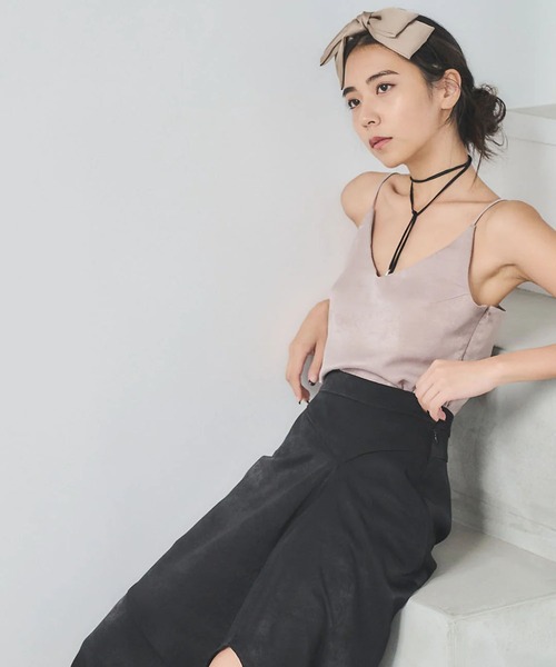 mikomori(ミコモリ)の「SATIN CAMISOLE(キャミソール・レディース・ダークベージュ/ライトブルー・FREE)」の7枚目の写真