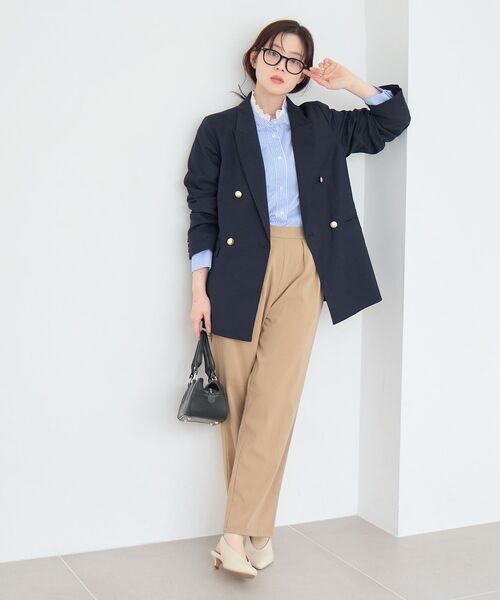 le.coeur blanc(ルクールブラン)の「ストレッチツータックテーパード(その他パンツ・レディース・ブラック/モカ/キャメル・36/38)」の7枚目の写真