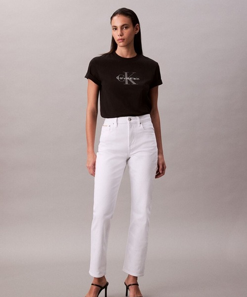 Calvin Klein（カルバン・クライン）の「Calvin Klein/カルバンクライン Tシャツ - モノグラムクルーネックショートスリーブTシャツ 半袖Tシャツ  2026年春夏（Tシャツ/カットソー・レディース・ホワイト/ブラック・S/M）」の22枚目の写真