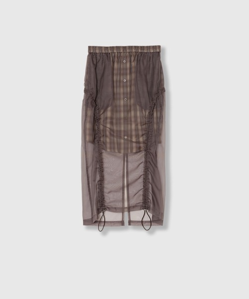 THINGS THAT MATTER(シングス ザット マター)の「CHECK SHEER LAYERED SKIRT / STRIPE SHEER LAYERED SKIRT / チェック シアー レイヤード スカート / ストライプ シアー レイヤード スカート(スカート・レディース・ネイビー/ブラウン・2/1)」の22枚目の写真