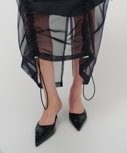 THINGS THAT MATTER(シングス ザット マター)の「CHECK SHEER LAYERED SKIRT / STRIPE SHEER LAYERED SKIRT / チェック シアー レイヤード スカート / ストライプ シアー レイヤード スカート(スカート・レディース・ネイビー/ブラウン・2/1)」の18枚目の写真