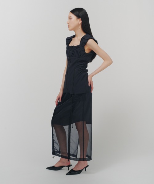 THINGS THAT MATTER(シングス ザット マター)の「CHECK SHEER LAYERED SKIRT / STRIPE SHEER LAYERED SKIRT / チェック シアー レイヤード スカート / ストライプ シアー レイヤード スカート(スカート・レディース・ネイビー/ブラウン・2/1)」の20枚目の写真