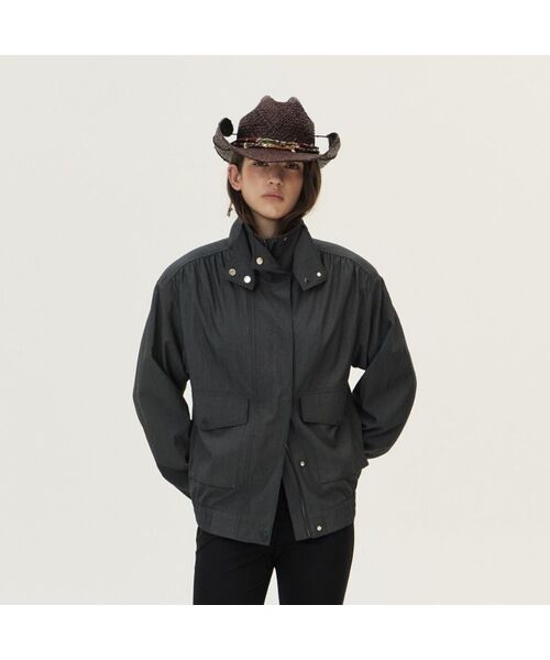 Lightweight Oversized Blouson Charcoal