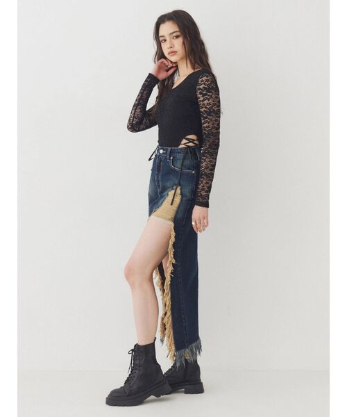 EVRIS(エヴリス)の「レースアップボディースーツ 春服(Tシャツ/カットソー・レディース・ホワイト/ブラック/その他1・FREE)」の6枚目の写真