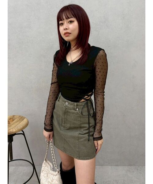 EVRIS(エヴリス)の「レースアップボディースーツ 春服(Tシャツ/カットソー・レディース・ホワイト/ブラック/その他1・FREE)」の17枚目の写真