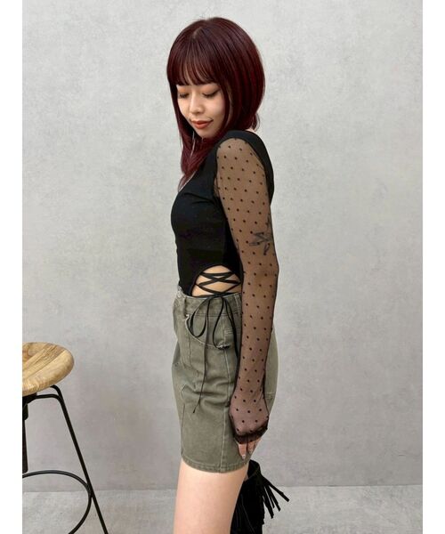 EVRIS(エヴリス)の「レースアップボディースーツ 春服(Tシャツ/カットソー・レディース・ホワイト/ブラック/その他1・FREE)」の18枚目の写真