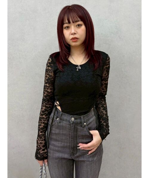 セール】レースアップボディースーツ（Tシャツ/カットソー）｜EVRIS