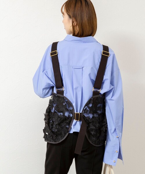 Rie Miller（リエミラー）の「45th limited edition2WAYスターフリンジミリタリーベスト（ブルゾン・レディース・ブラック/ホワイト・FREE）」の8枚目の写真