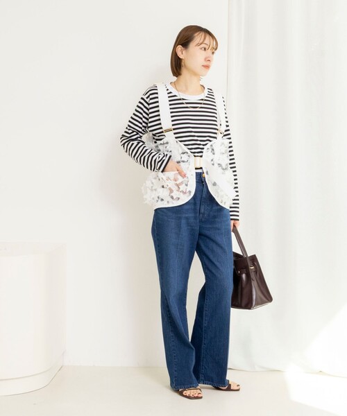 Rie Miller（リエミラー）の「45th limited edition2WAYスターフリンジミリタリーベスト（ブルゾン・レディース・ブラック/ホワイト・FREE）」の13枚目の写真