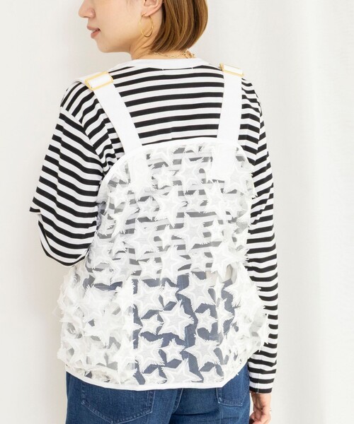 Rie Miller（リエミラー）の「45th limited edition2WAYスターフリンジミリタリーベスト（ブルゾン・レディース・ブラック/ホワイト・FREE）」の16枚目の写真