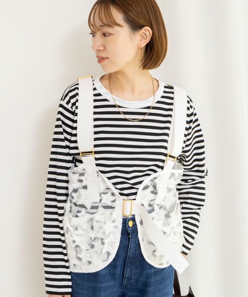 Rie Miller（リエミラー）の「45th limited edition2WAYスターフリンジミリタリーベスト（ブルゾン・レディース・ブラック/ホワイト・FREE）」の18枚目の写真